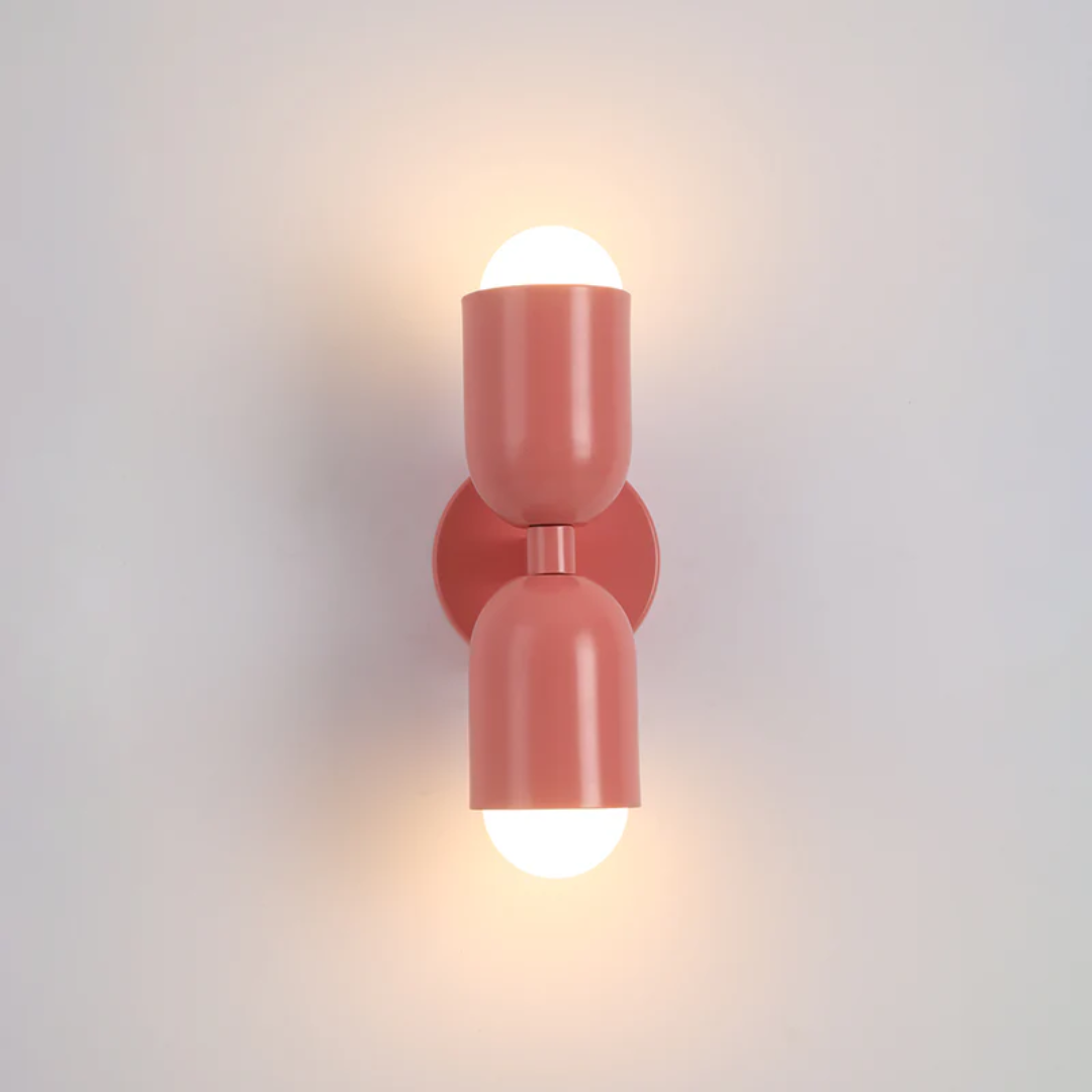 Modern Metal Cylinder Wall Sconce LED 2 Light Up and Down Indoor Warm White Bulbs Included