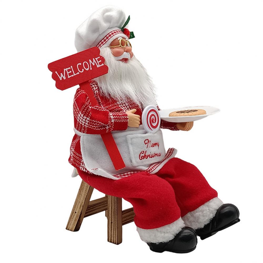 Christmas Decorations Chef Santa Figurine for a Kitchen Counter