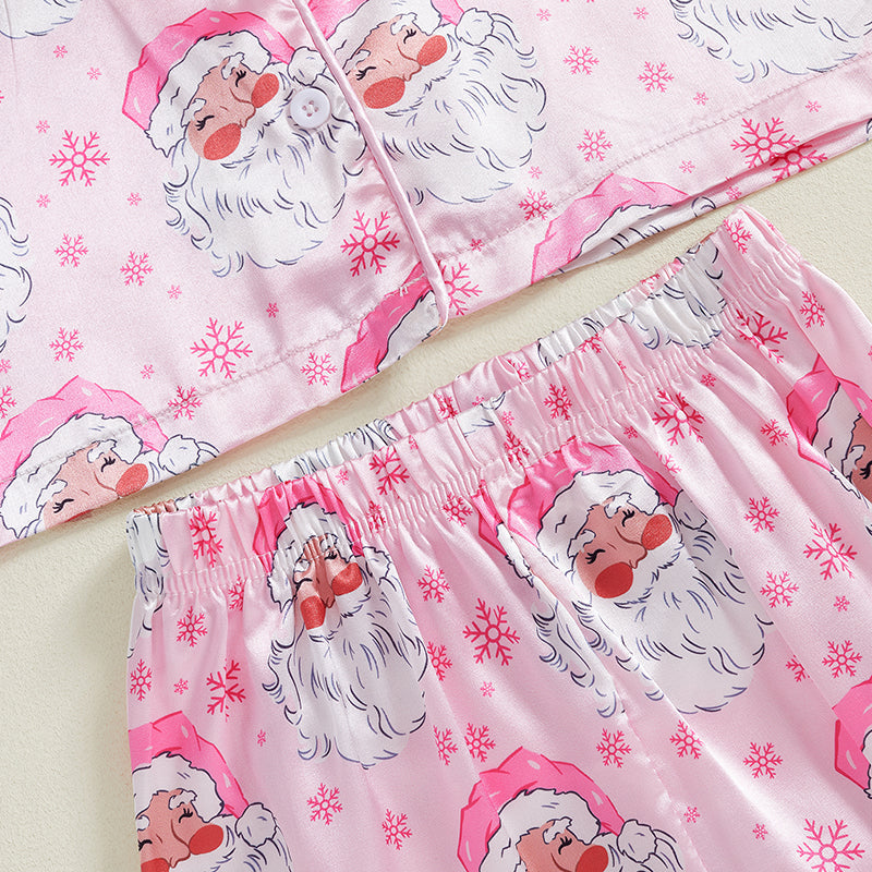 Christmas Pajamas Toddler Santa Snowflake Set with Soft Fur Trim