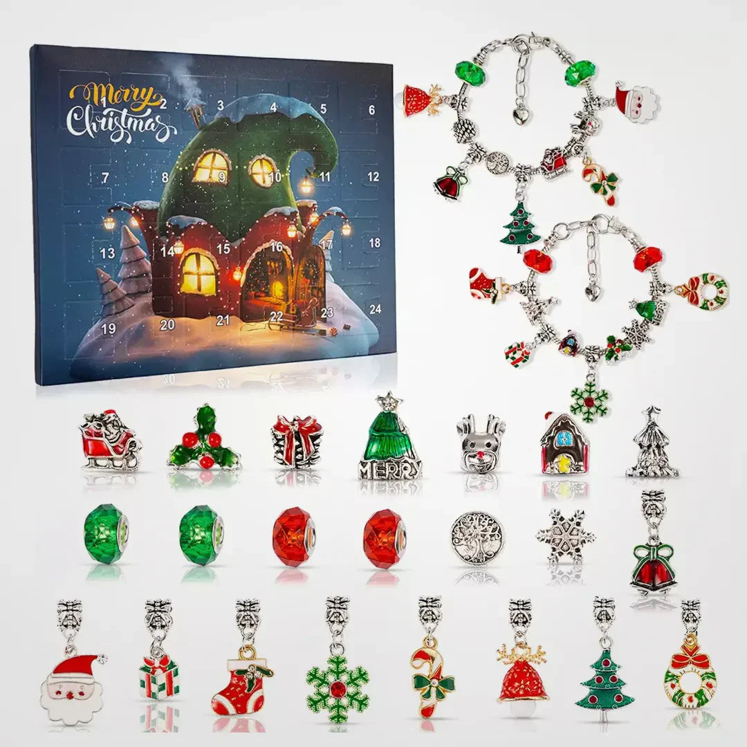 Advent Calendar Charms with 22 Beads and Two Bracelets
