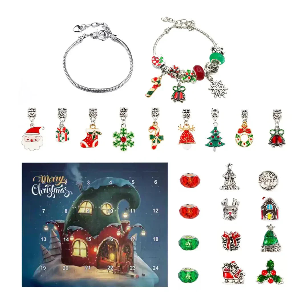 Advent Calendar Charms with 22 Beads and Two Bracelets