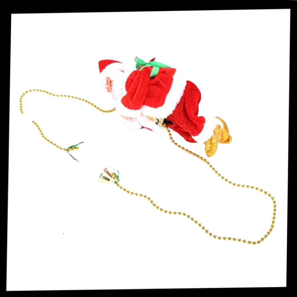 Christmas Decorations Climbing Santa Electric Rope Toy with Quiet Motor
