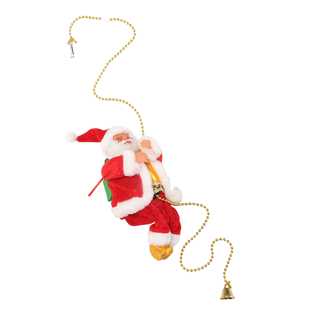 Christmas Decorations Climbing Santa Electric Rope Toy with Quiet Motor