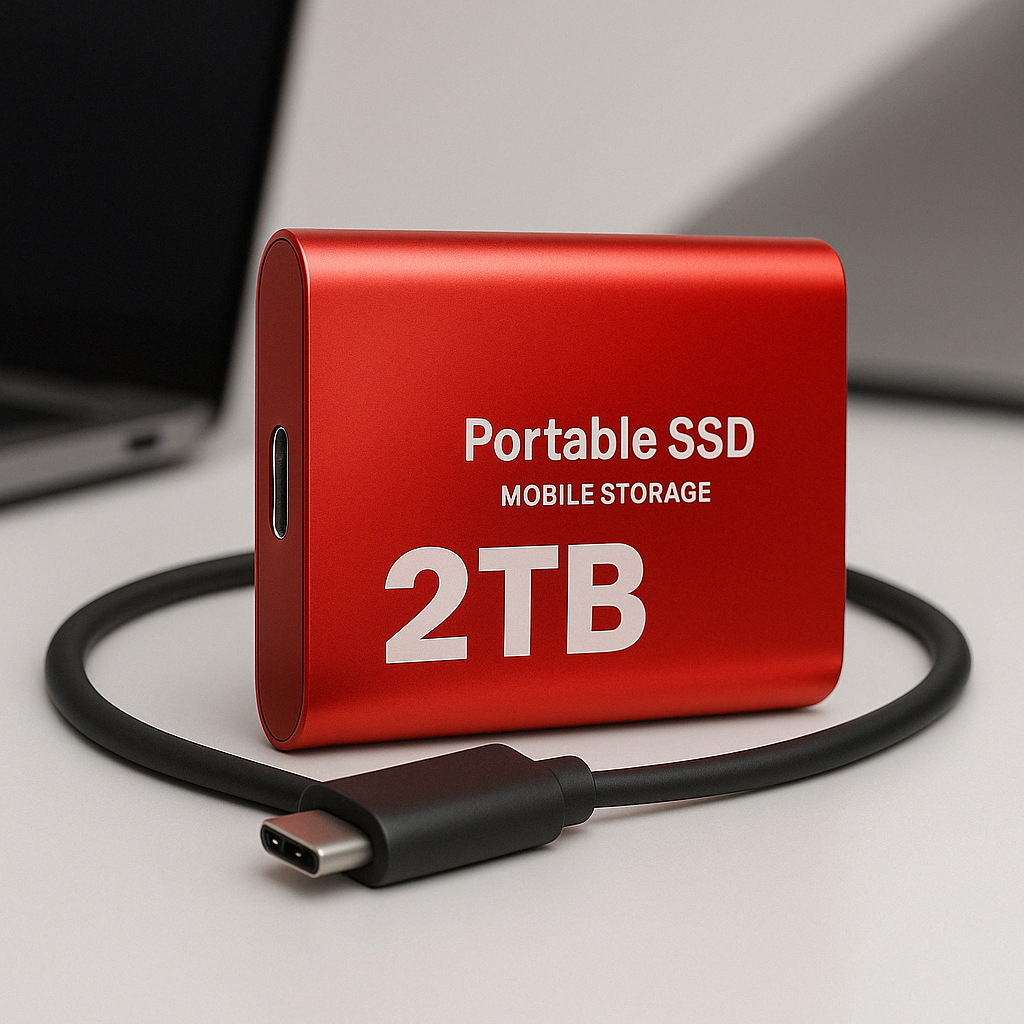 External SSD Portable Solid State Drive with USB-C for Laptop and PC File Transfer