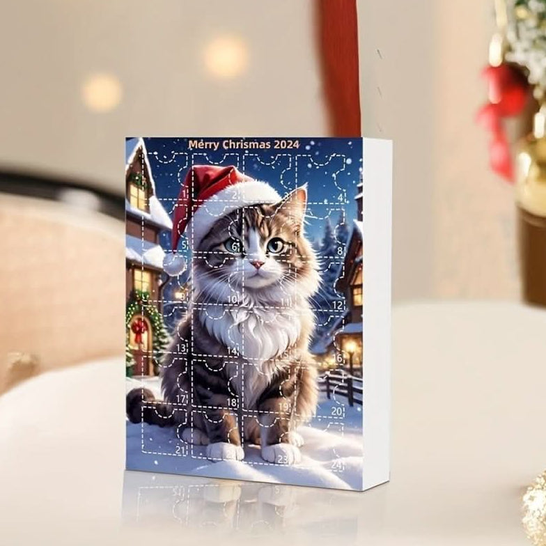 Advent Calendar Cat Charms in Vintage Acrylic for 24 Days