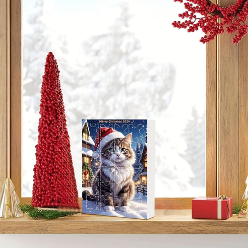 Advent Calendar Cat Charms in Vintage Acrylic for 24 Days