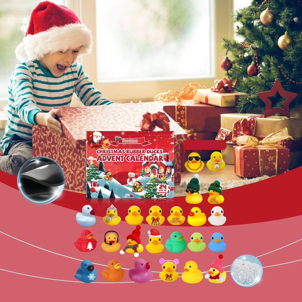 Advent Calendar Rubber Ducks with 24 Bath Toys Inside