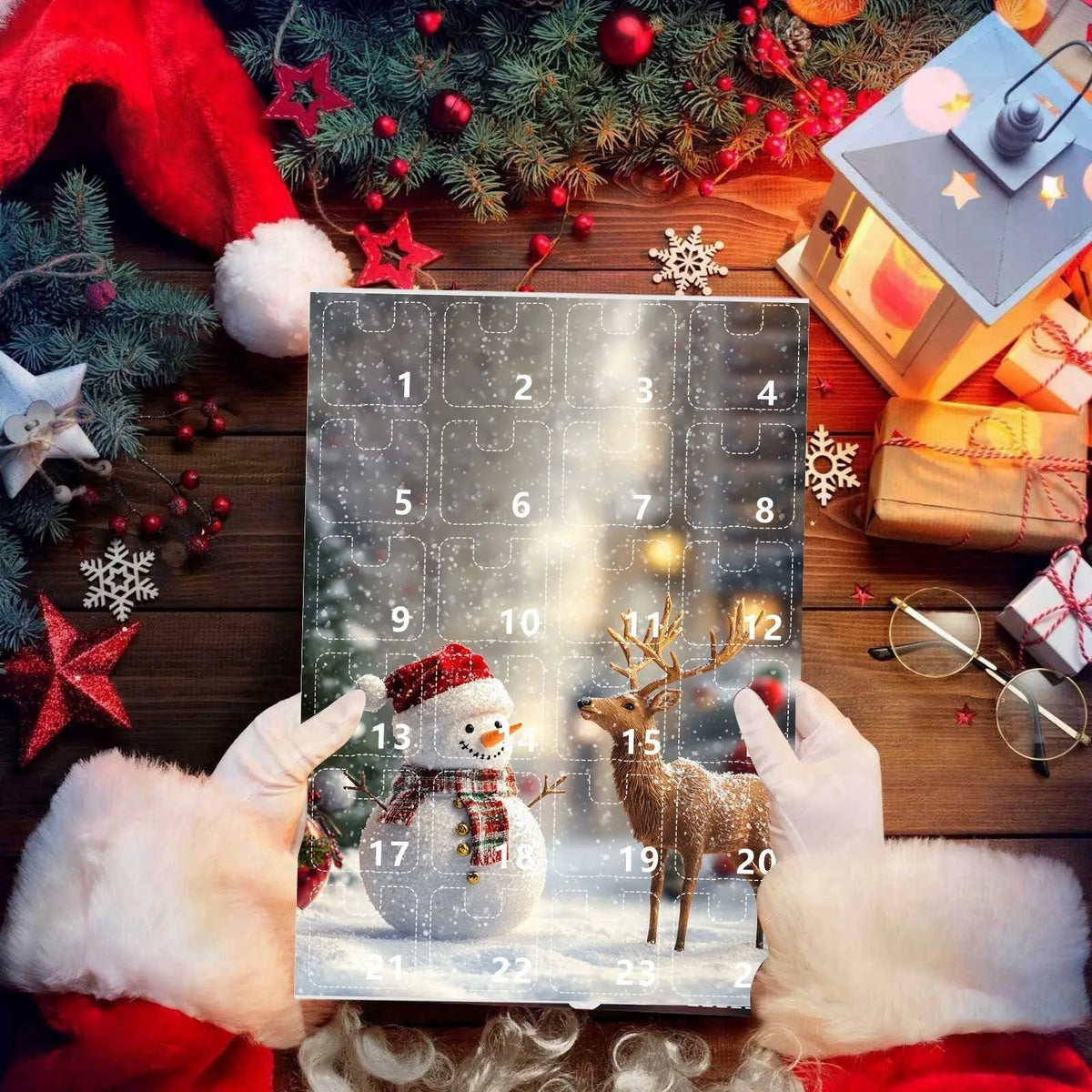 Advent Calendar Snowman with 24 Daily Ornament Surprises