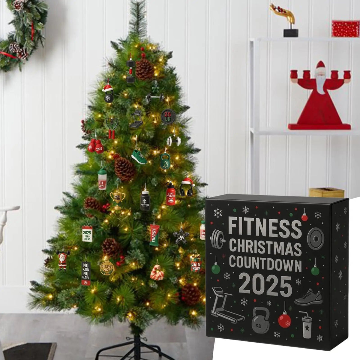 Advent Calendar Fitness with 24 Acrylic Workout Decorations