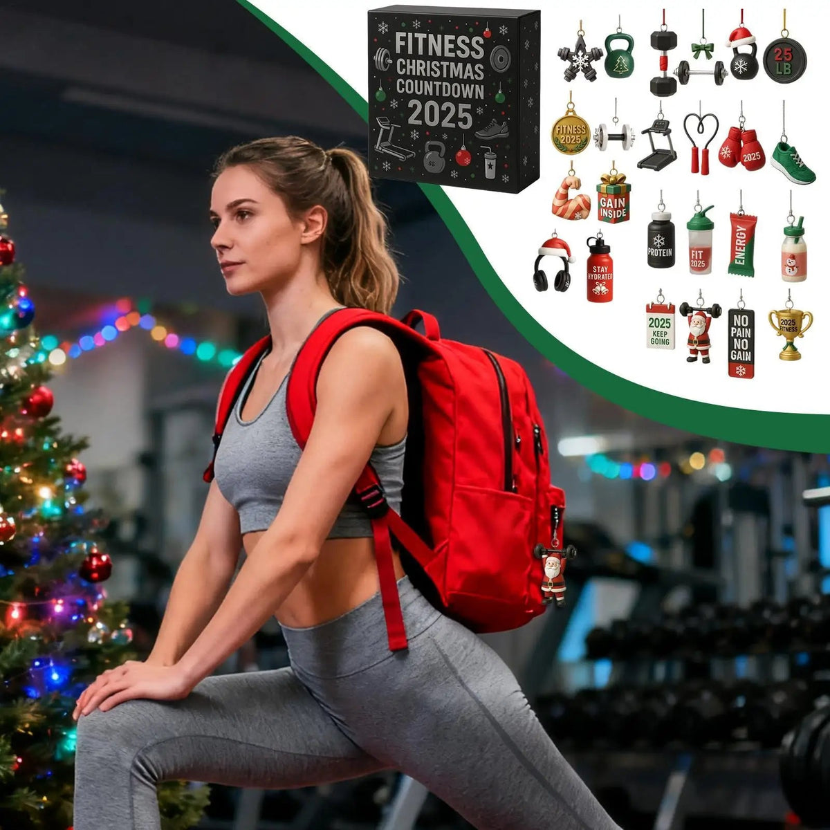 Advent Calendar Fitness with 24 Acrylic Workout Decorations