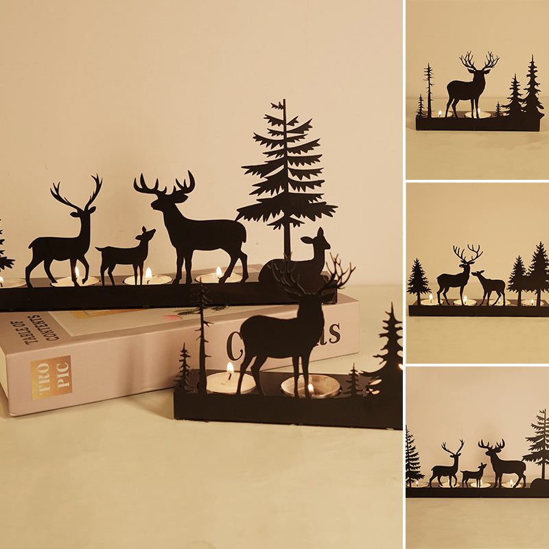 Christmas Decorations Reindeer Tealight Holder in Iron Handmade