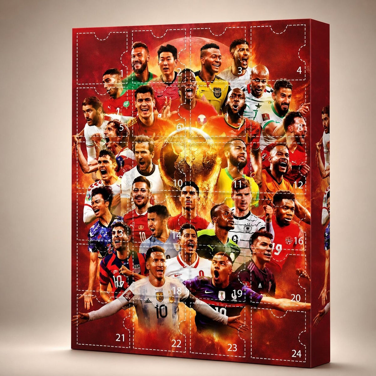 Advent Calendar Football 2026 Screen Free with 24 Numbered Doors