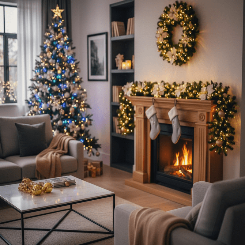 Christmas Lights Garland Rattan 2.7 m with a Warm White Glow