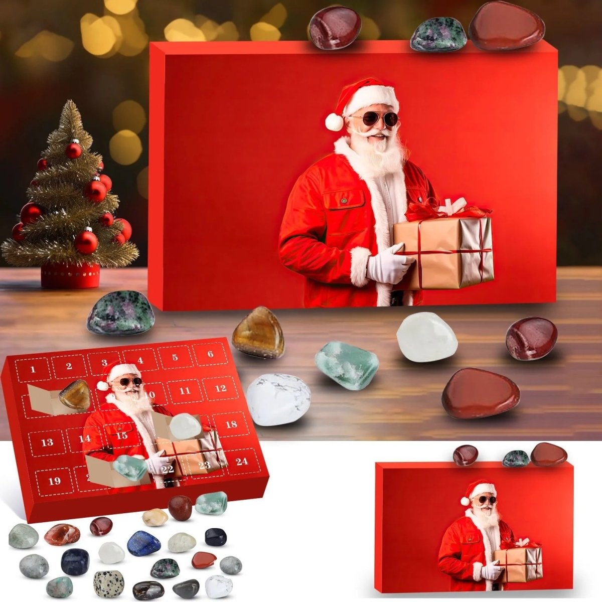 Advent Calendar Natural Stones with 24 Selected Minerals