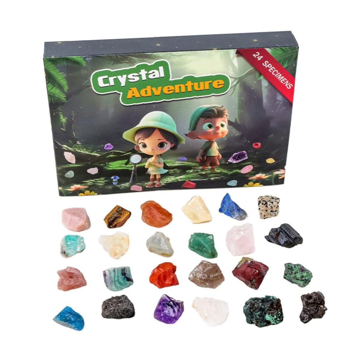 Advent Calendar Natural Stones with 24 Selected Minerals