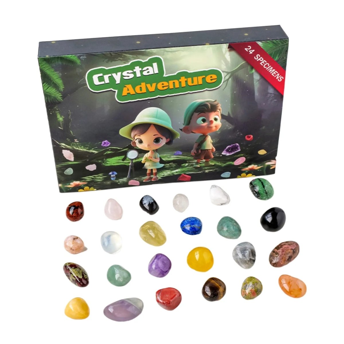 Advent Calendar Natural Stones with 24 Selected Minerals