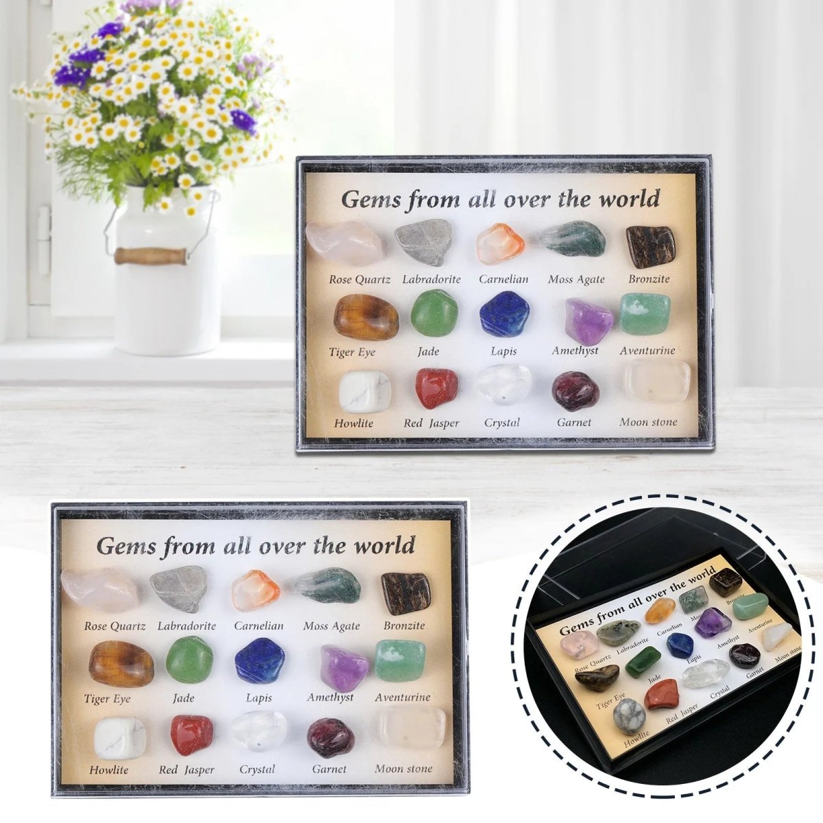 Advent Calendar Natural Stones with 24 Selected Minerals