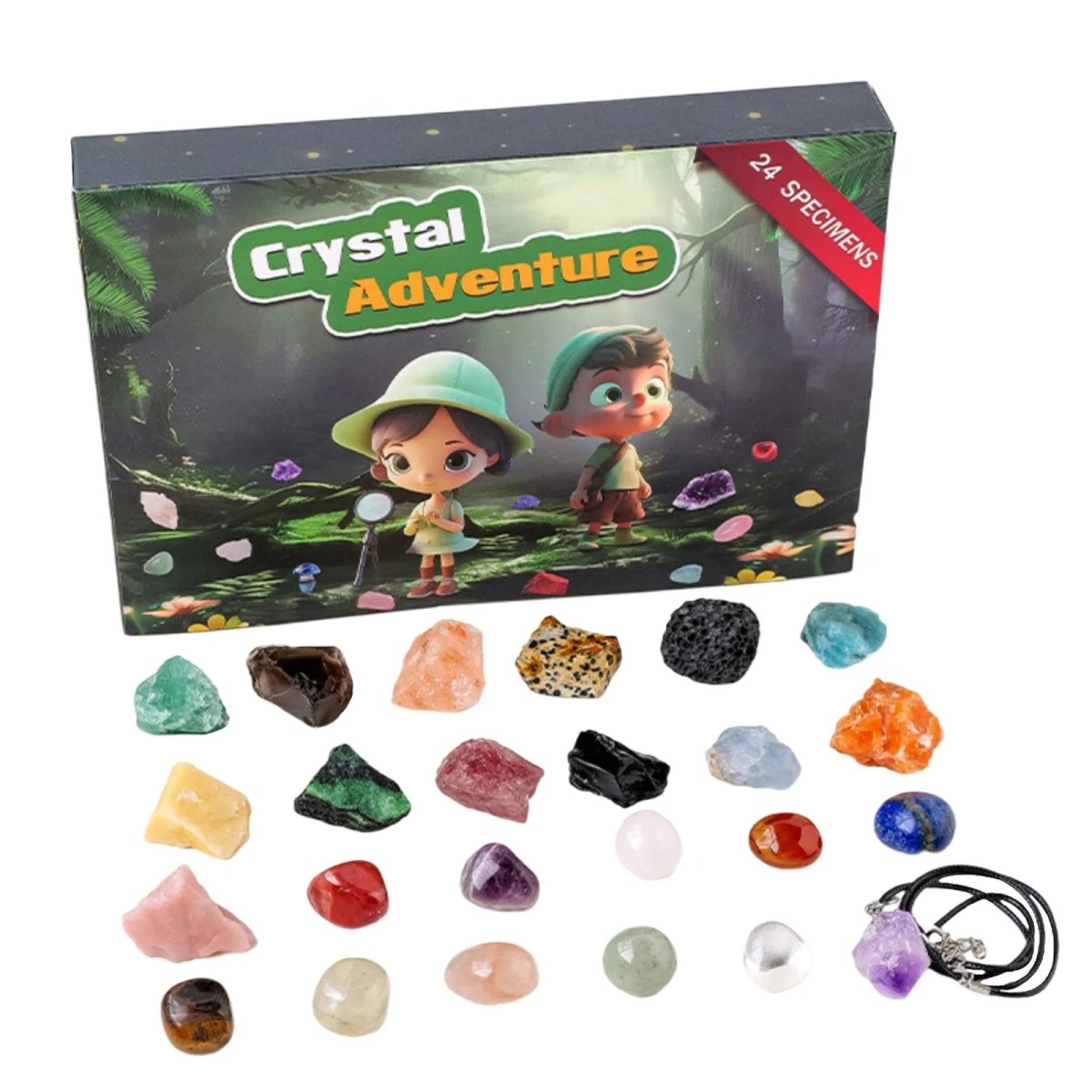 Advent Calendar Natural Stones with 24 Selected Minerals