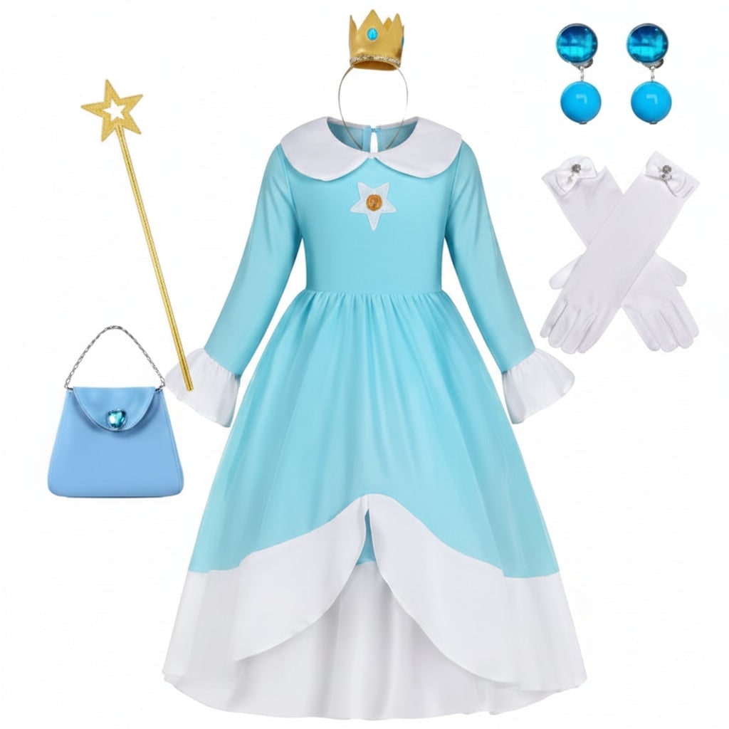 Princess Halloween Costume for Girls with Star Emblem and High-Low Tulle Hem