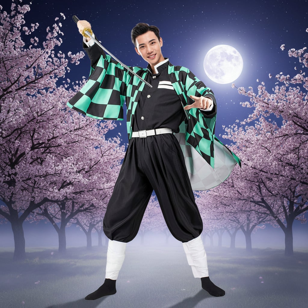 Anime Costumes for Halloween Cosplay and Dress Up Outfits with Haori Jacket Belt & Leg Wraps