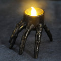 Halloween Skeleton Decorations with Flameless Flickering Candles and Battery Operated Skull Lights