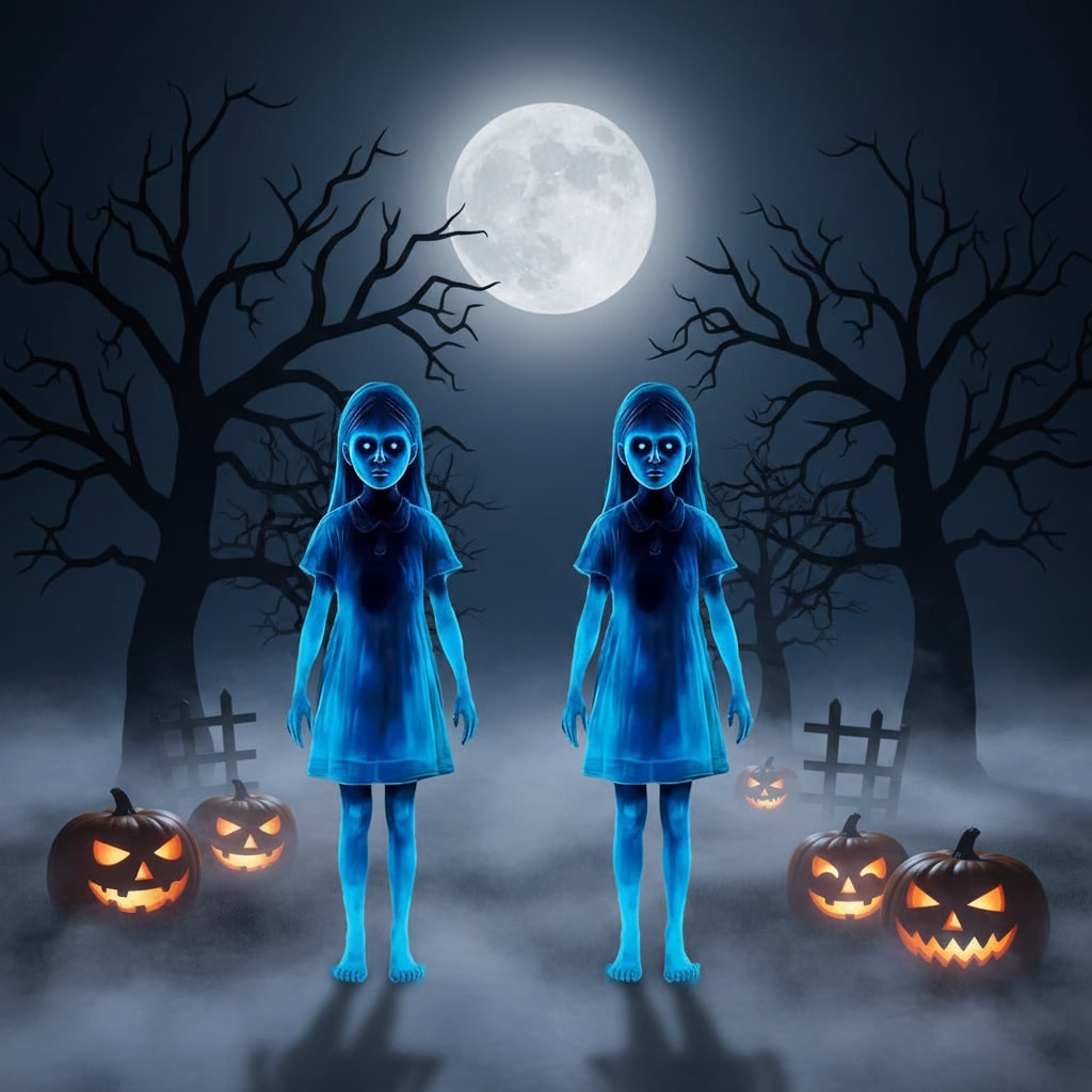 Blow Up Halloween Decorations Outdoor Glowing Ghost Girl with Luminous Eyes for Yard Party