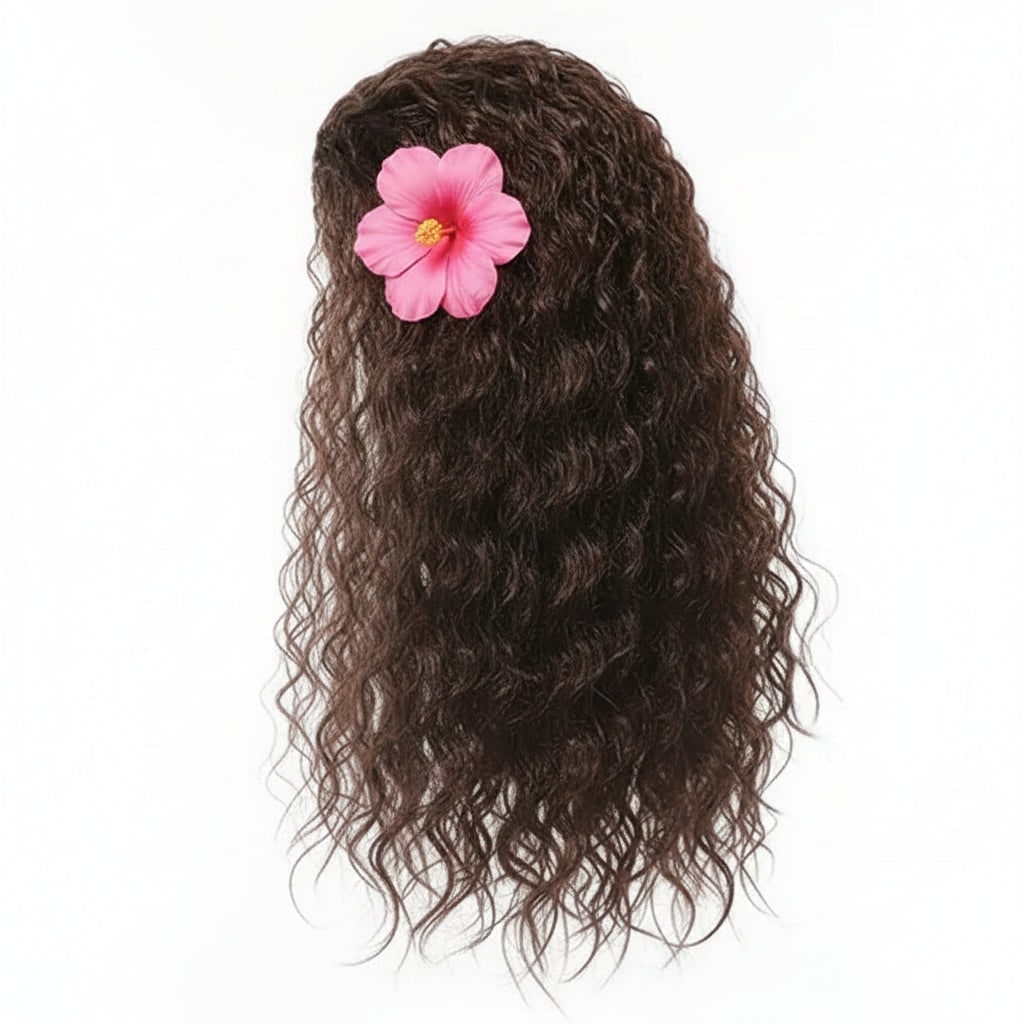Tropical Island Princess Halloween Costume with Grass Skirt and Patterned Top