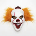 Scary Clown Costume Mask with Sinister Grin and Hand Painted Detail in Three Hair Colors