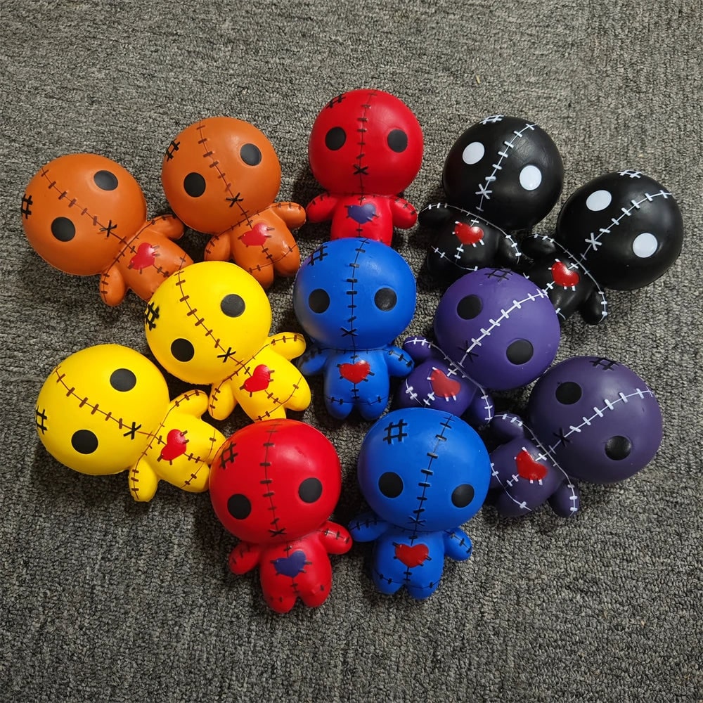 Halloween Party Favor Squishy Voodoo Doll Slow Rising Foam Stress Toy with Stitched Heart