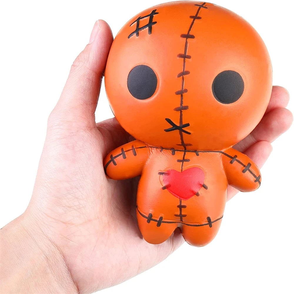 Halloween Party Favor Squishy Voodoo Doll Slow Rising Foam Stress Toy with Stitched Heart