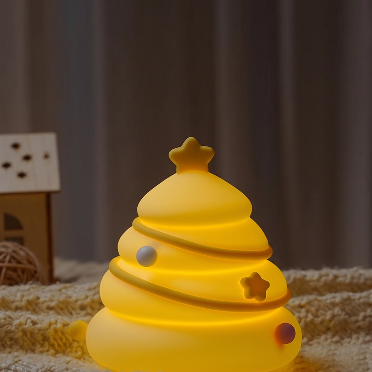 Christmas Lights Tree Night Lamp Rechargeable with Touch Dimming