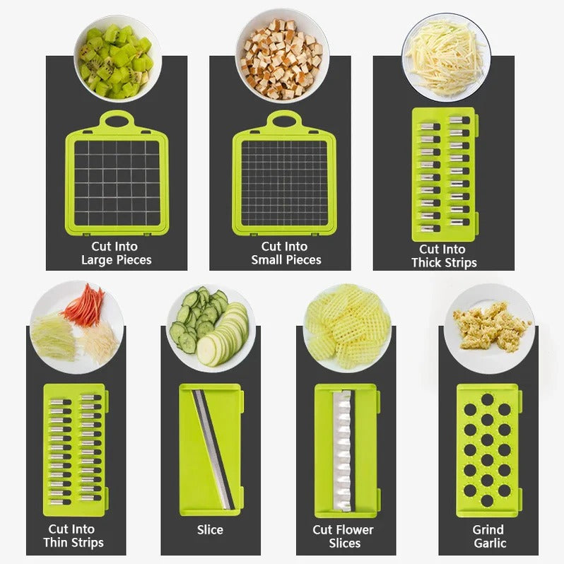 4 in 1 Vegetable Chopper Slicer Grater and Ricer with Collecting Base