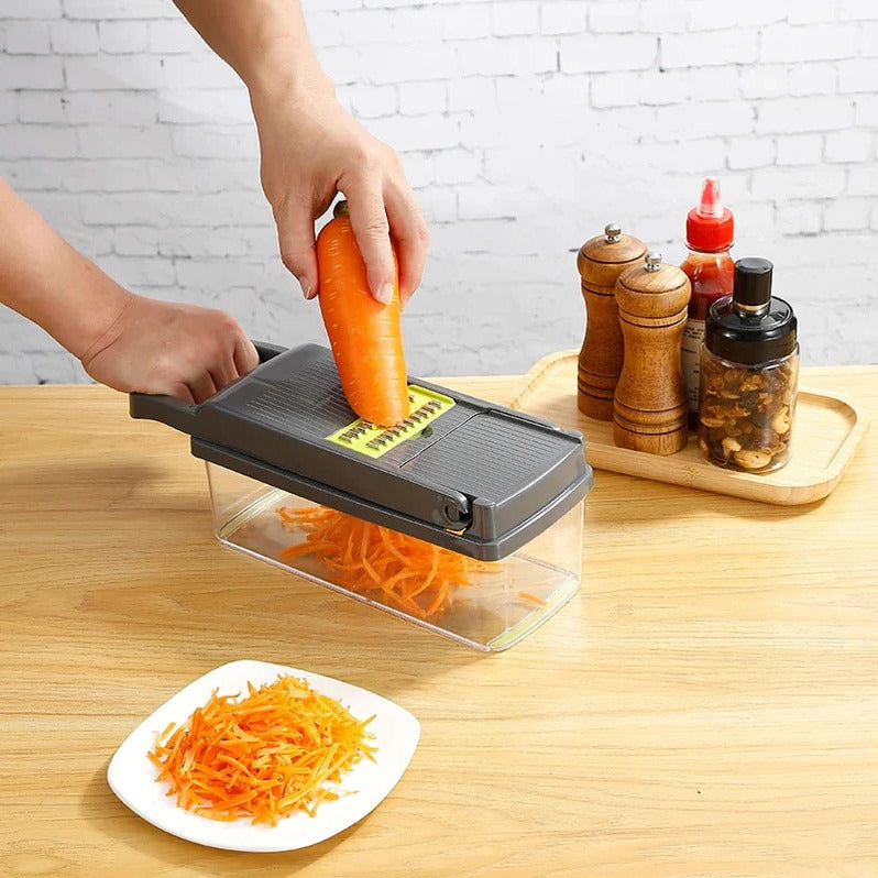 4 in 1 Vegetable Chopper Slicer Grater and Ricer with Collecting Base