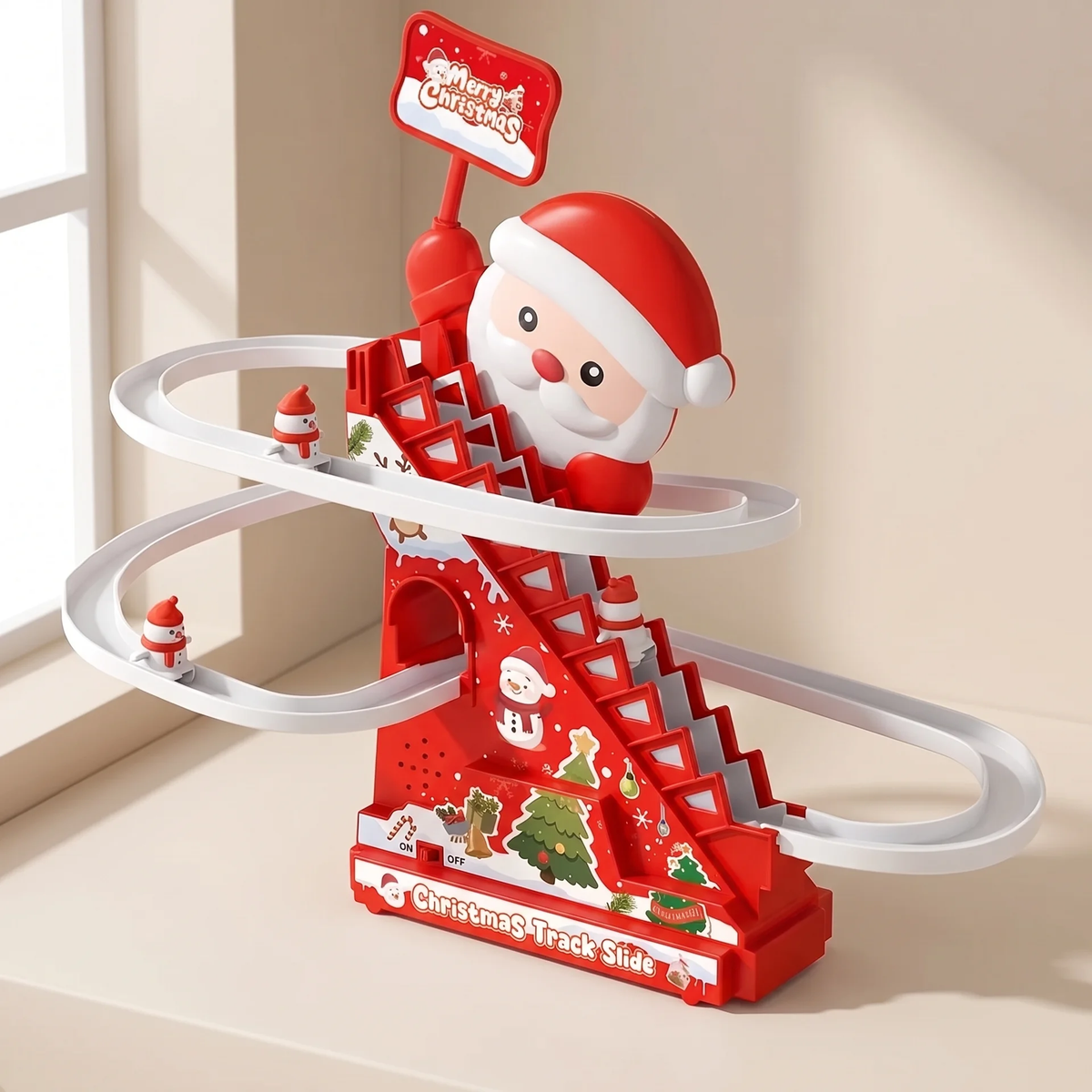Christmas Lights Santa on a Roller Coaster with Music and Motion