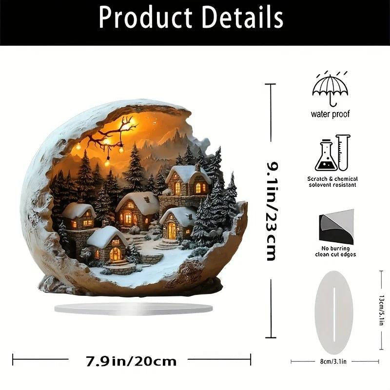 Christmas Ornaments Acrylic Figurine 9 by 8 Inches for a Table