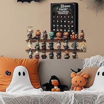Halloween Advent Calendar with Spooky Miniature Figurines and Punch Out Doors