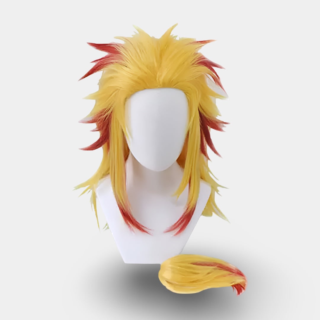 Anime Warrior Costumes with Flame Gradient Cape Jacket and Leg Wraps