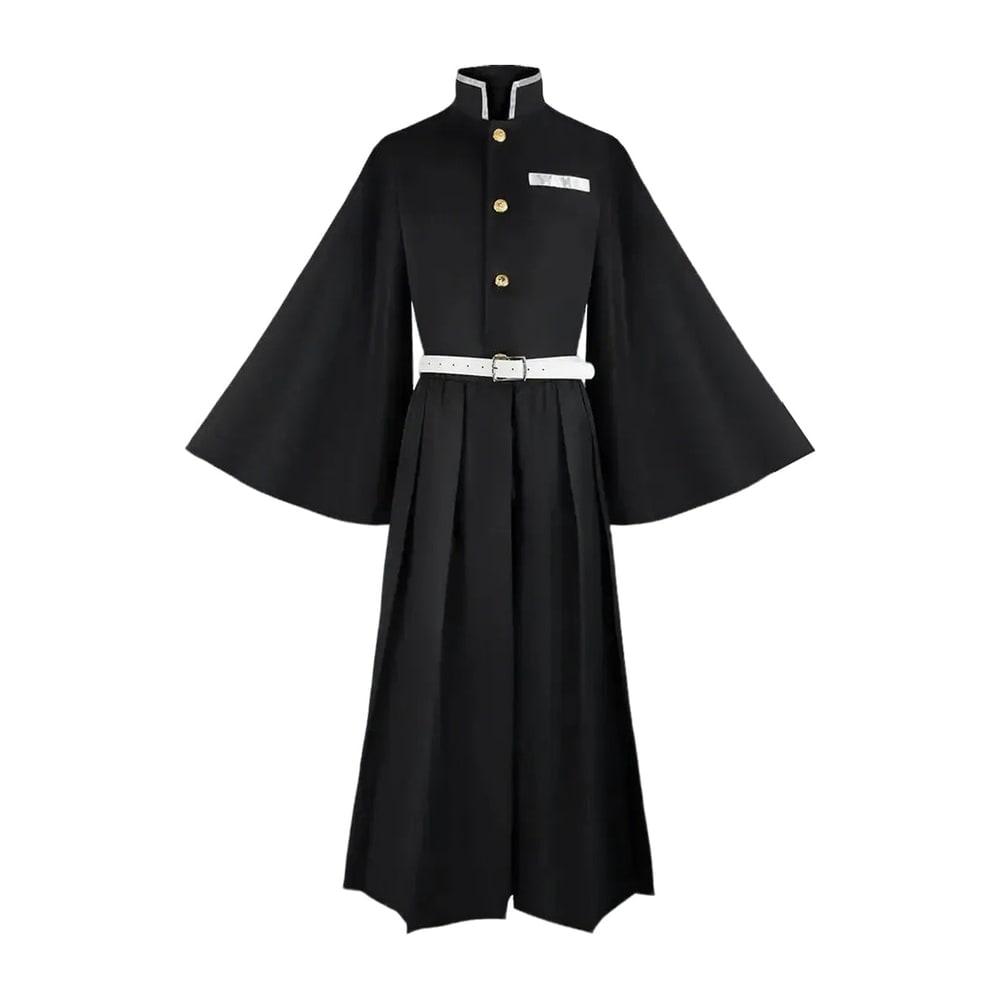 Anime Cosplay Costume with Mandarin Collar Jacket Wide-Leg Pants and Gold Buttons