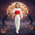 Kids Halloween Costumes Cosplay Jumpsuit with Blonde Wig Gold Wrist Cuff and Jogger Pants