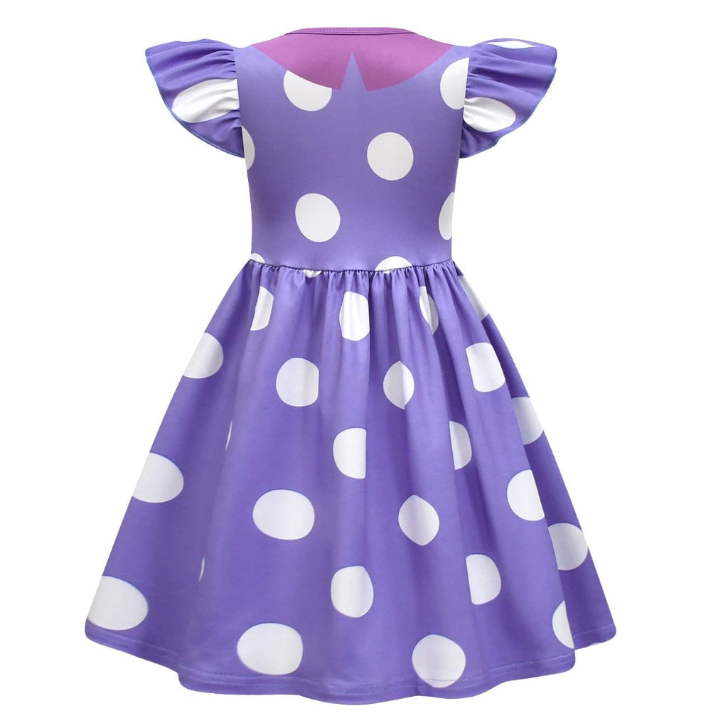 Kids Halloween Costumes Princess Dress with Polka Dot Print Flutter Sleeves Ages 3-10