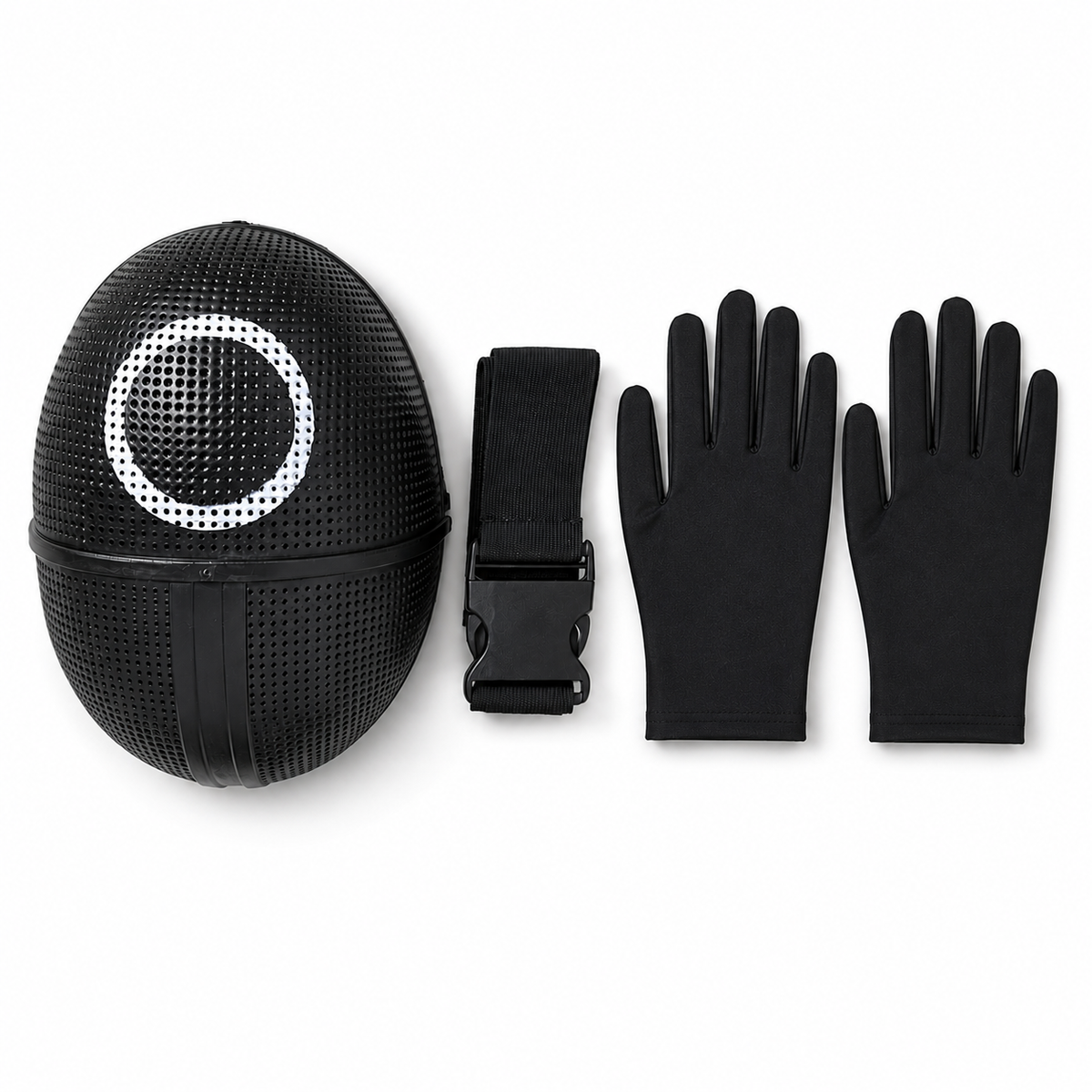 Halloween Costume and Mesh Mask for Kids Hooded Jumpsuit with Gloves Belt Trick or Treat