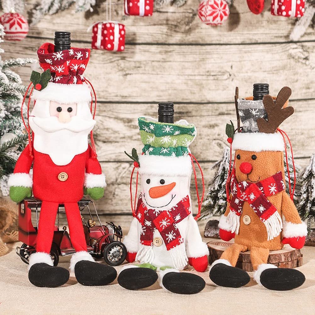 Christmas Decorations Standing Dolls Santa Reindeer and a Snowman
