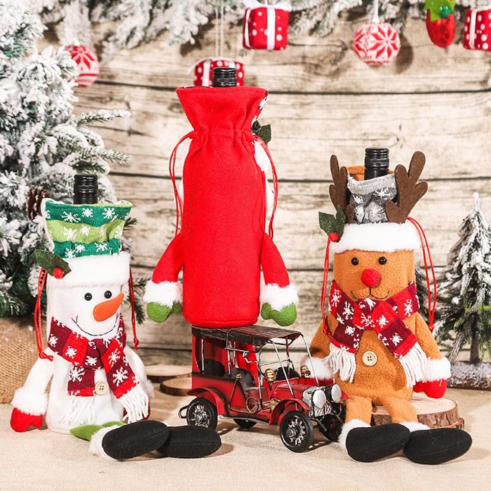 Christmas Decorations Standing Dolls Santa Reindeer and a Snowman