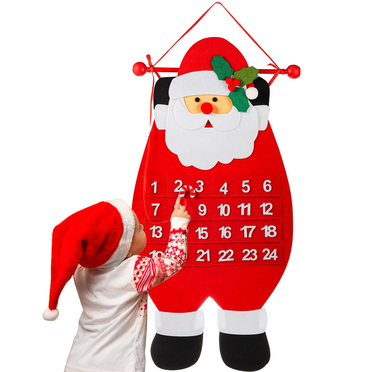 Advent Calendar Wall Hanging with Numbered Pockets to Fill