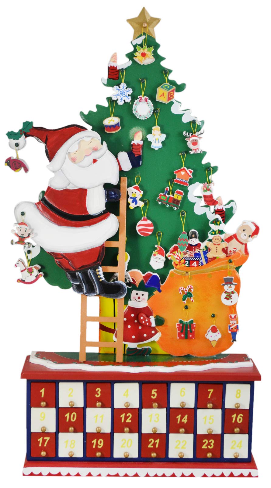 Advent Calendar Tree Shaped with 24 Drawers to Refill