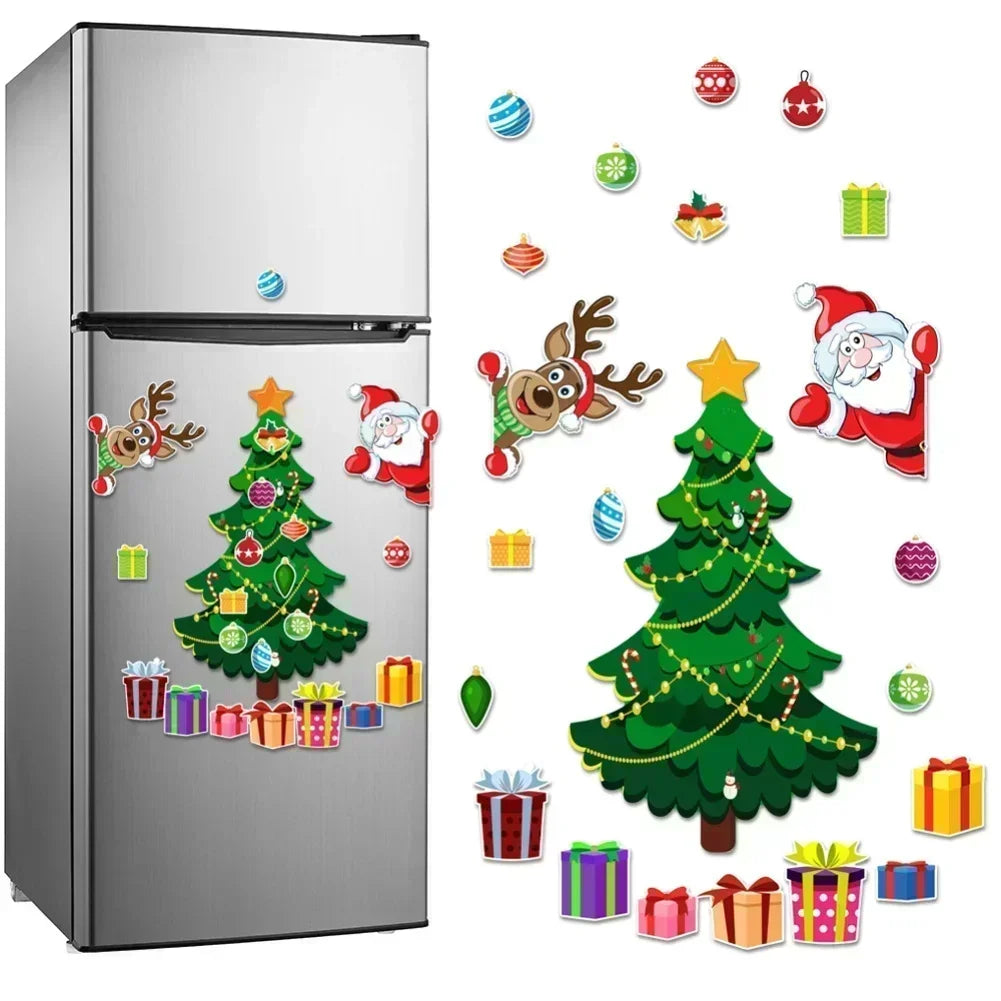 Christmas Decorations Magnetic Set for the Fridge with Santa and Reindeer