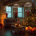 Christmas Lights Santa Parachute Window Hanging with Lantern String