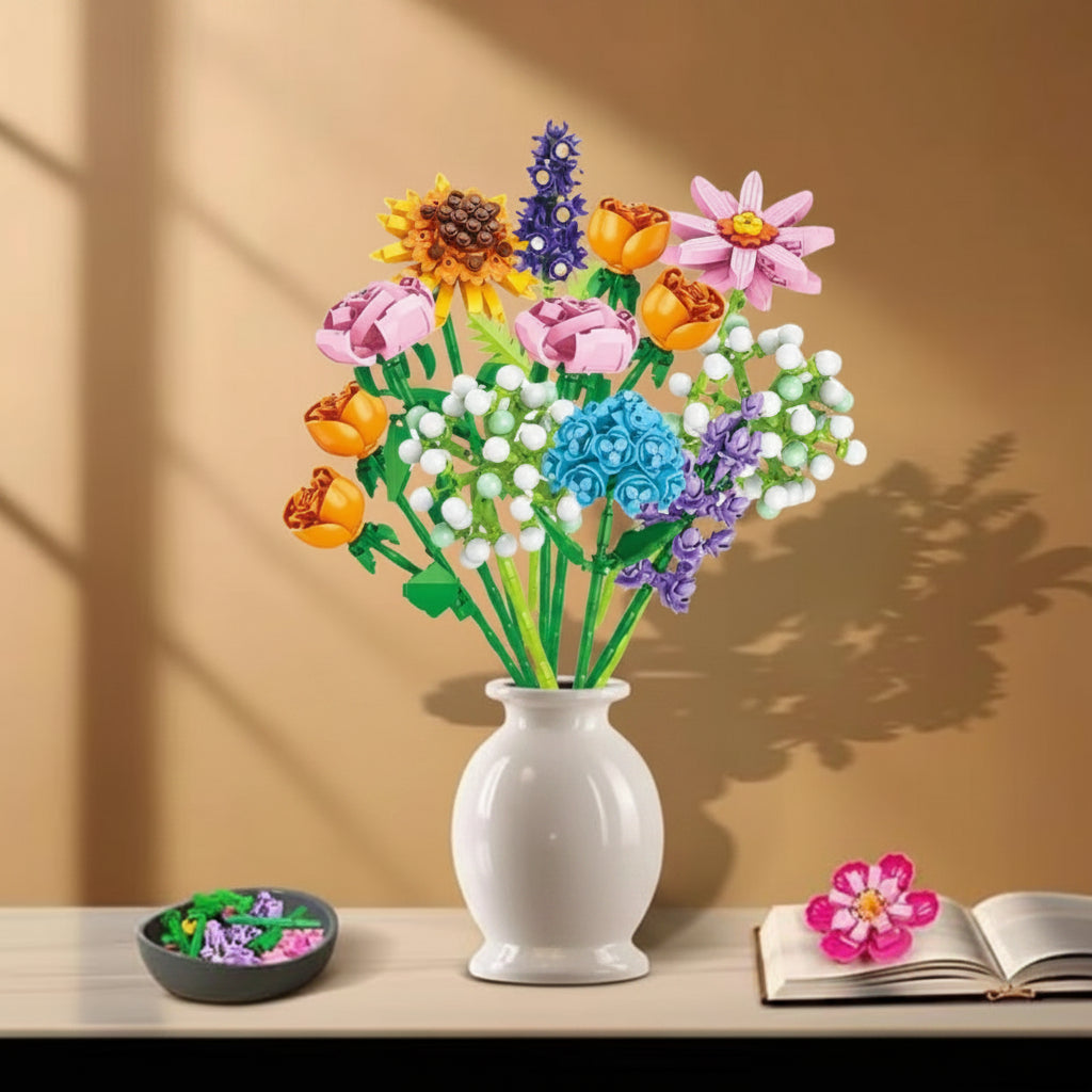 Advent Calendar Building Blocks that Build a Flower Bouquet