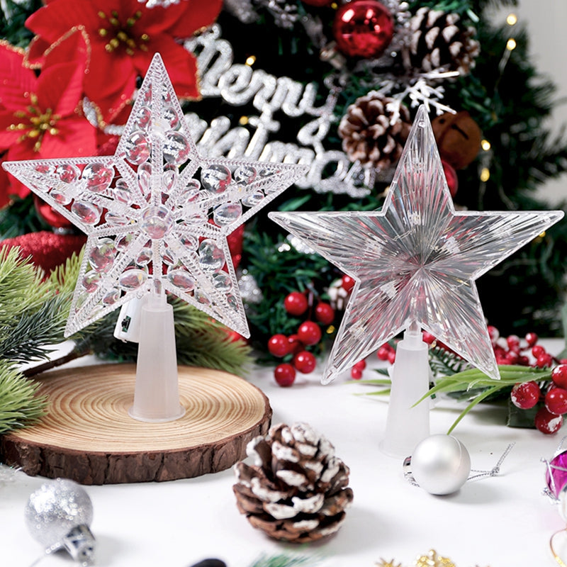 Christmas Lights Star Pendant Lit for a Branch or a Treetop