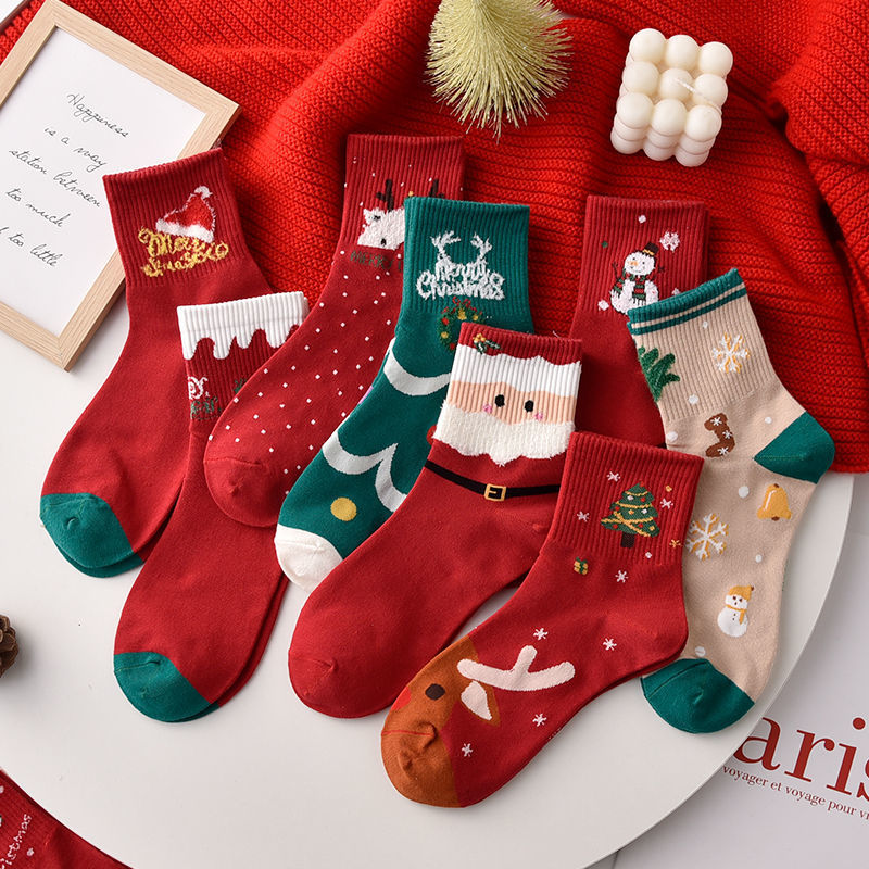 Christmas Decorations Cotton Sock Ornaments in One Three or Five Pairs